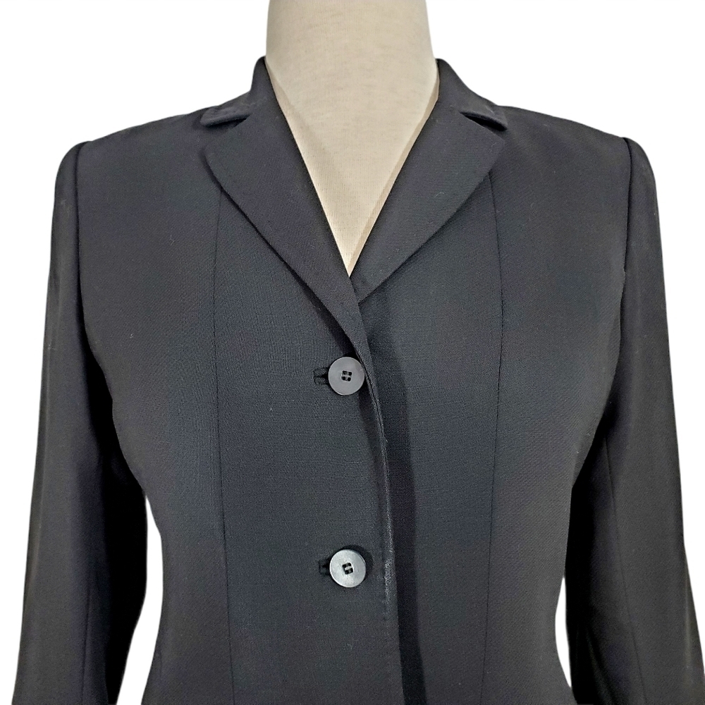 Doncaster Black Soft Wool Button Down Blazer - image 2